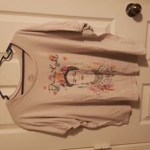 Frida Kahlo Ivory Crop Tee